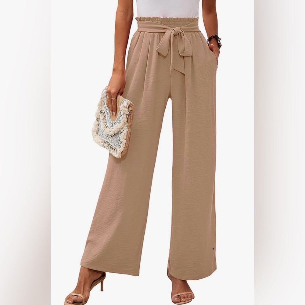 Chic Tan Wide-Leg Pants